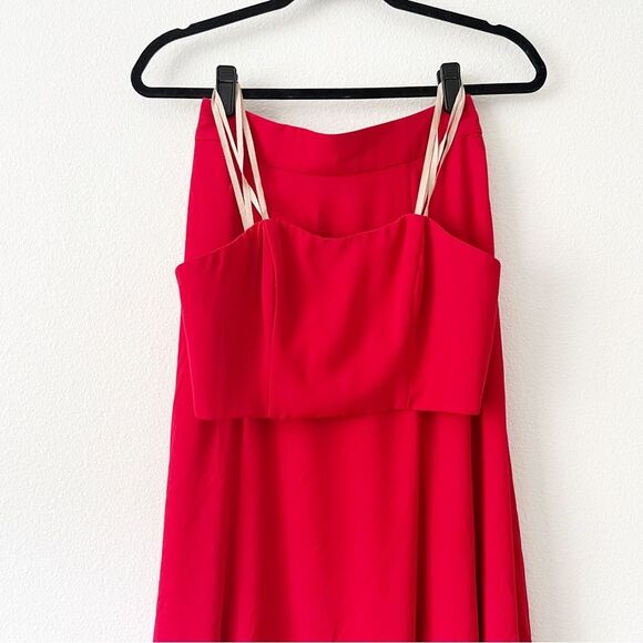 NEW Fame and Partners x Free People 2-Piece Maxi Skirt Set & Crop Top Red Size 2 - Picture 6 of 7